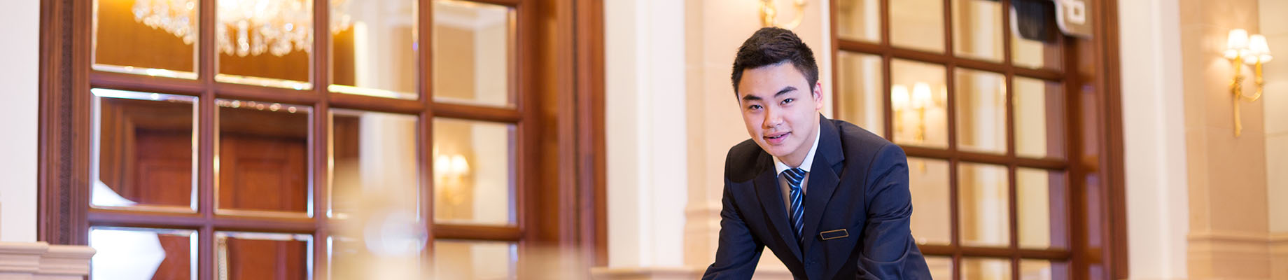 young man in modern dining room